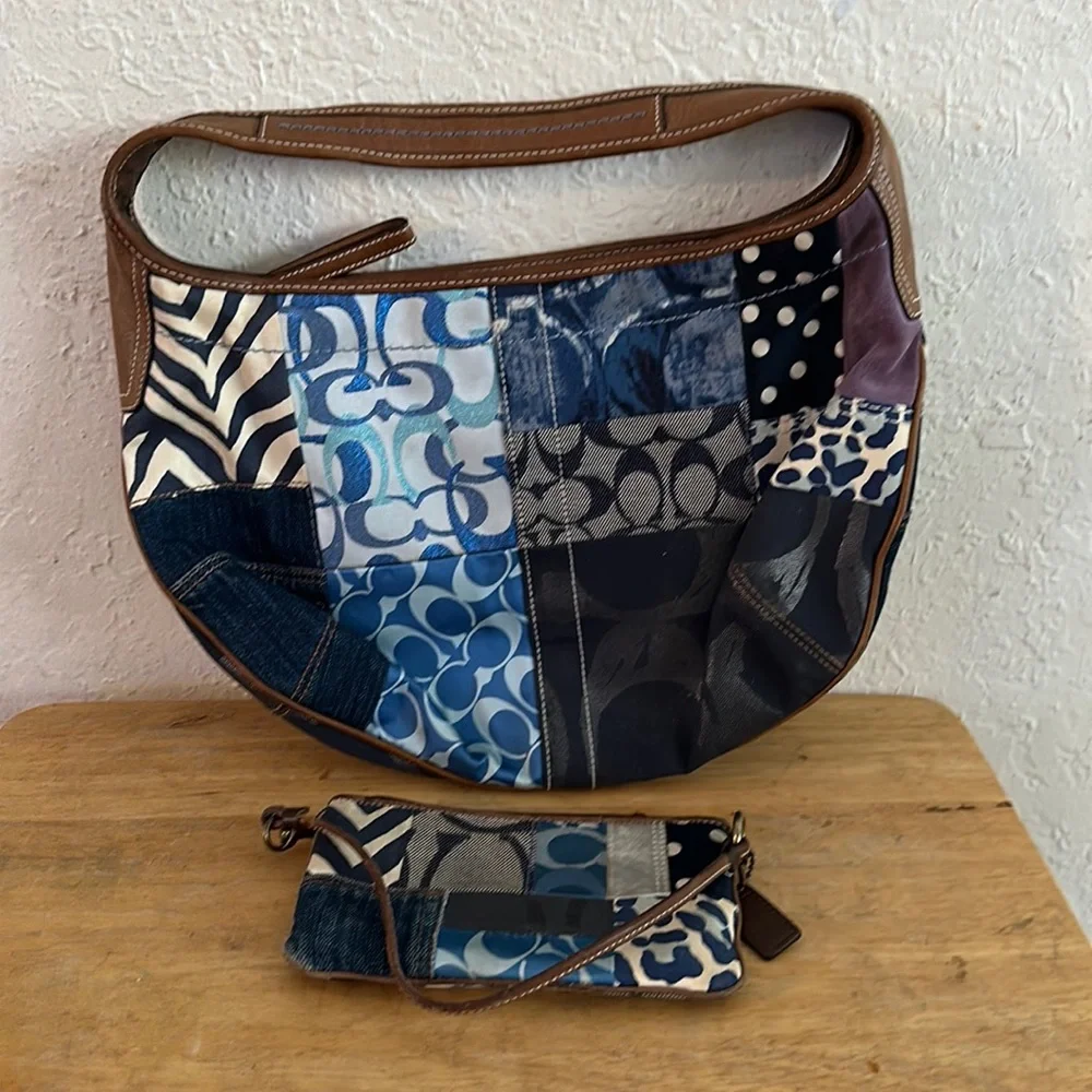 Coach | Bags | Denim Patchwork Coach Bag And Matching Wristlet